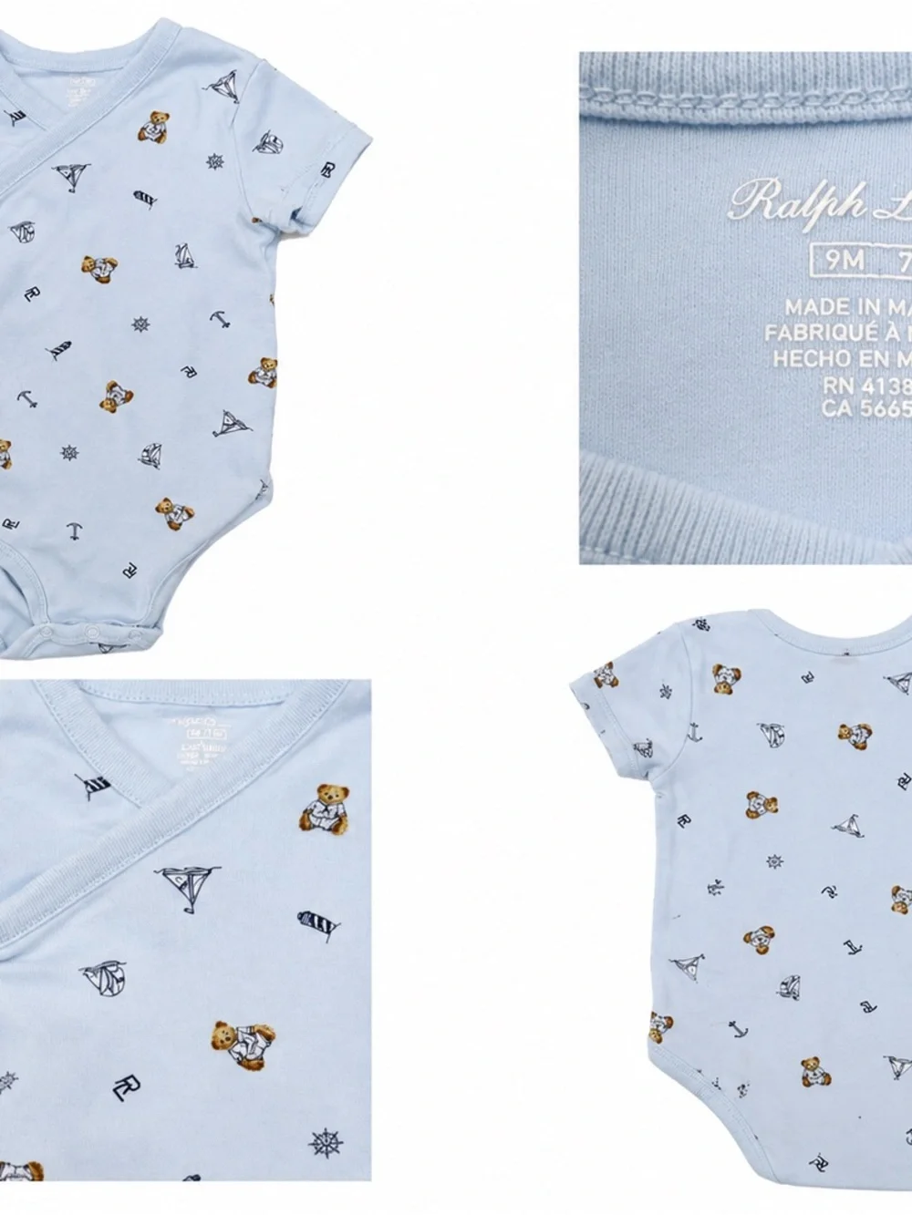 Ralph Lauren baby kimono-style bodysuit in size 9 months